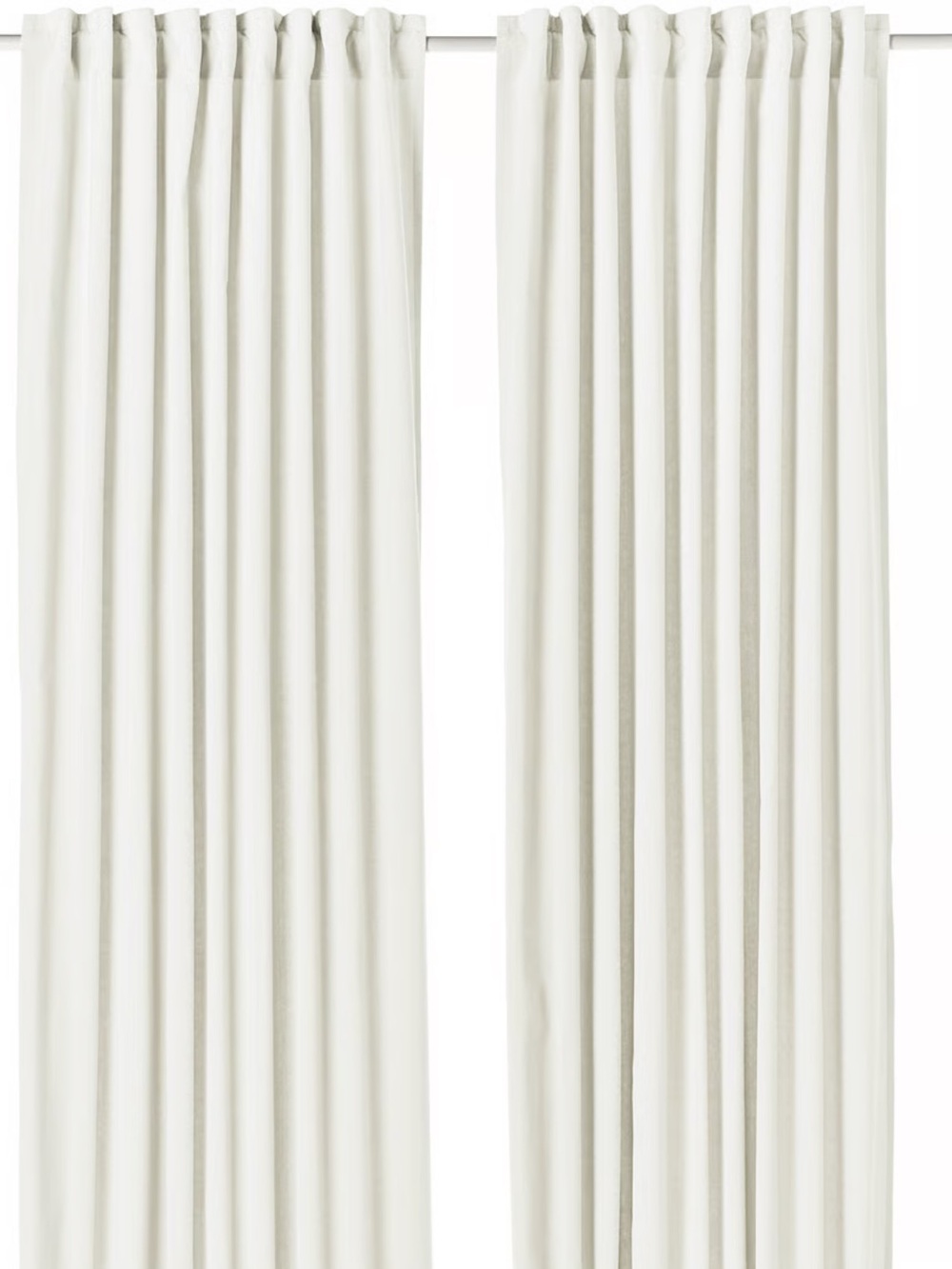 IKEA Sanela Off White Curtains, 1 pair, off-white/with heading tape, 55x98 "